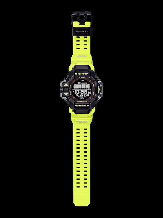 Casio G-Shock Ceas Digital Pentru Bărbați Cronograf Solar Cu Curea Din Cauciuc Galbenă