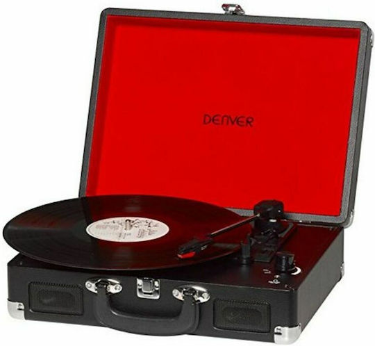 Denver VPL-120 MK2 Βαλιτσάκι Πικάπ με Προενίσχυση και Ενσωματωμένα Ηχεία Μαύρο
