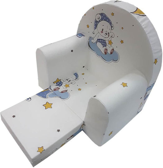 Kids Armchair Bear in Cloud 55x38x55cm White
