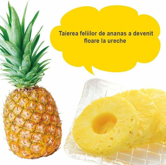 Instrument de Curățare și Feliere Ananas Siks Mâner din Plastic Galben Verde