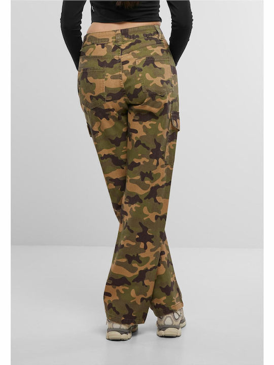 Γυναικείο Jean Παντελόνι σε Relaxed Εφαρμογή Green Camo