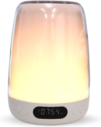 Touch Control Night Light Επιτραπέζιο Ψηφιακό Ρολόι με Ξυπνητήρι Λευκό