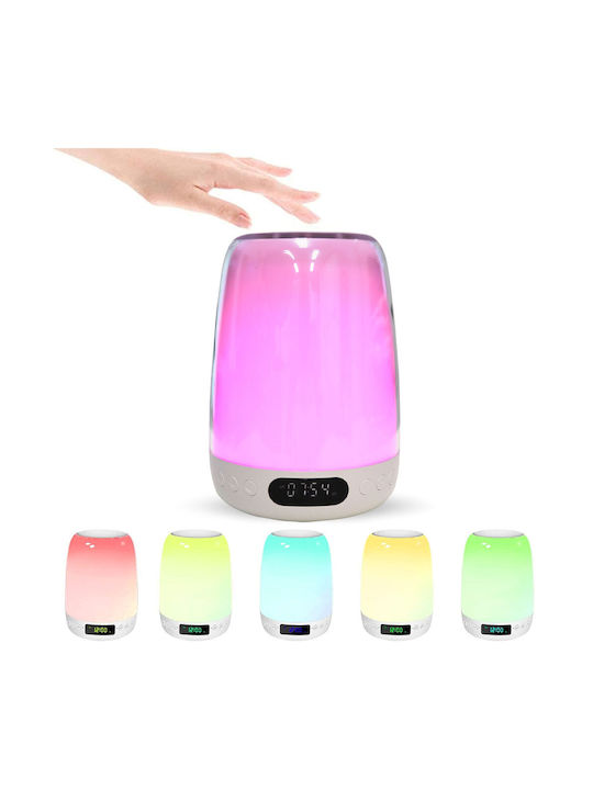 Touch Control Night Light Настолен Часовник с Аларма Бял