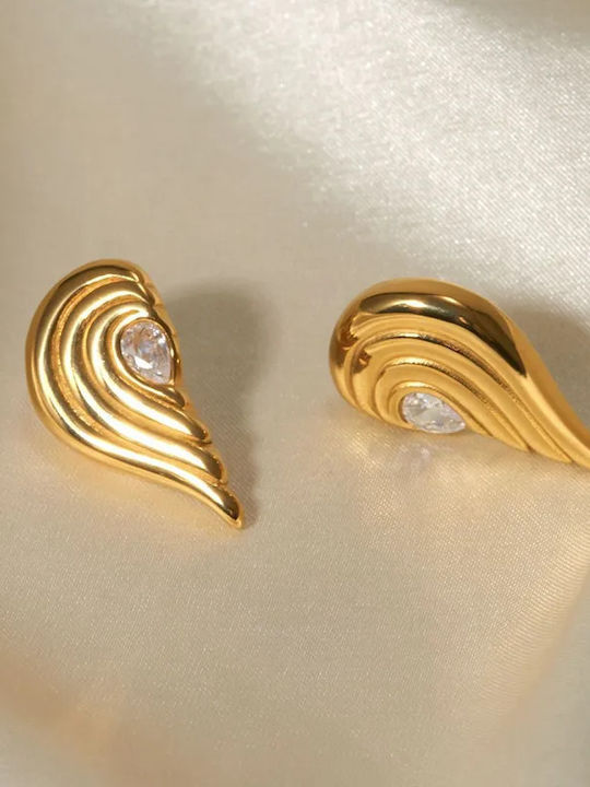 Toya Earrings made of Steel Gold Plated with Stones