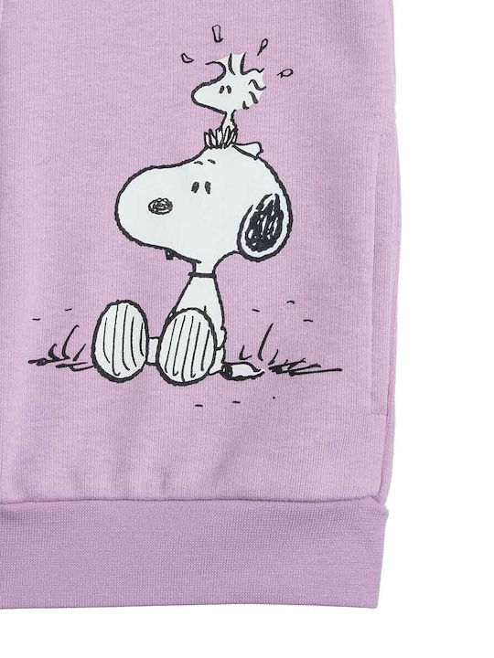 Kinderstrickjacke mit Kapuze Flieder