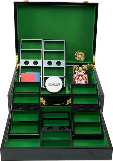 Set of 500 Poker Chips Pokeritems 14g Luxury Wooden Box