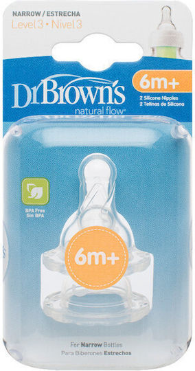 Dr. Brown's Биберони от Силикон за 6+ месеца 2бр