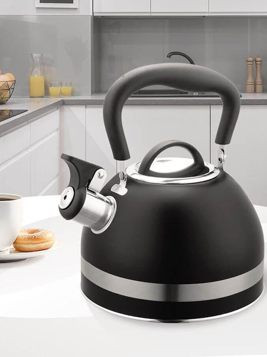 Maestro Teapot Stainless Steel Black 1800ml