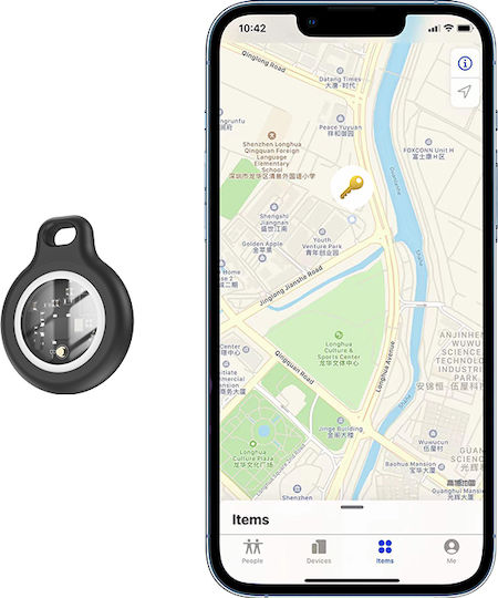 Hoco E91 Bluetooth Tracker Μαύoς Συμβατό με Apple Find My