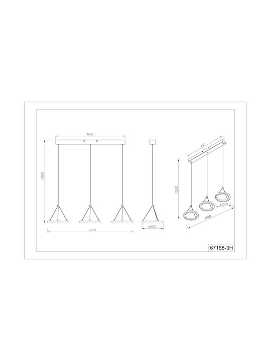 Globo Lighting Κρεμαστό Φωτιστικό Μαύρο
