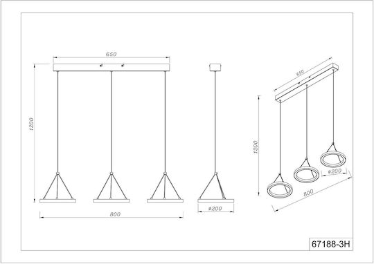 Globo Lighting Висящо Осветително Тяло Черен