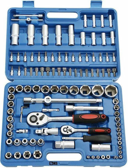 Set de chei tubulare și clichet 1\2" & 3\8" & 1\4" 108buc