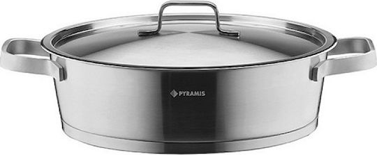Pyramis Steel Line tigaie sauté Cu capac din Oțel Inoxidabil 30cm