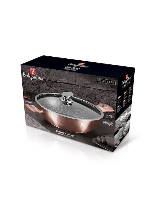 Berlinger Haus Metallic Line Wok from Aluminum with Lid with Ceramic Interior Coating 30cm