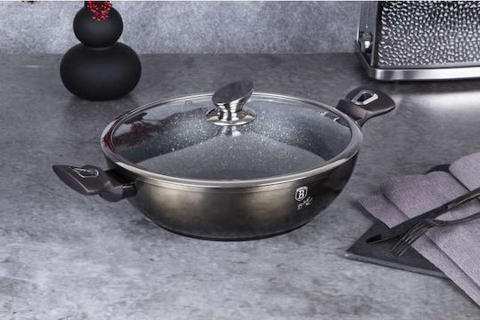 Berlinger Haus Metallic Line Тиган За Сотиране от Алуминий с Капак с Покритие от Камък 30см