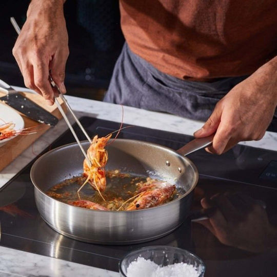 Fiskars Τηγάνι από Ατσάλι Με Καπάκι με Αντικολλητική Επίστρωση 26cm