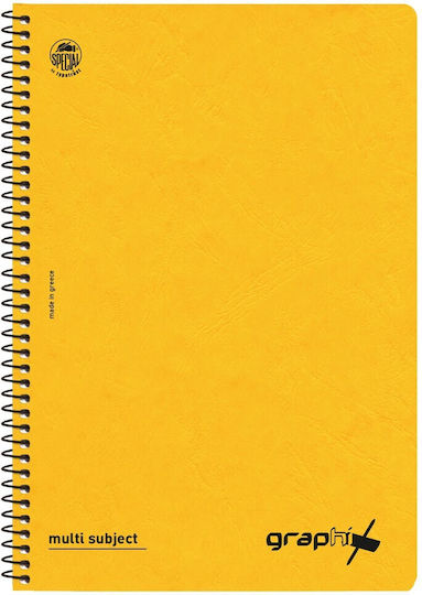 Typotrust Spiral Notebooks Ruled A4 4 Subjects Graphix 6pcs (Μiscellaneous colours)