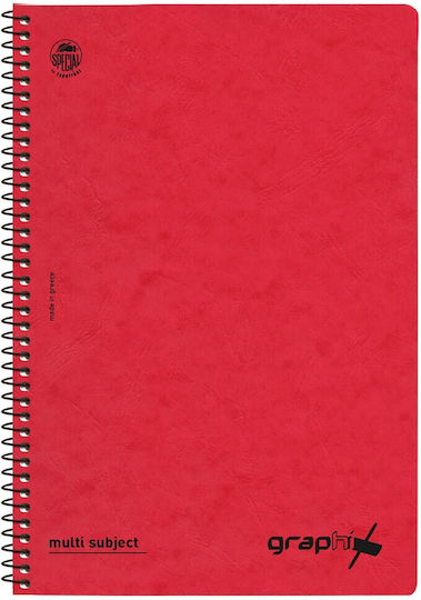 Typotrust Spiral Notebooks Ruled A4 4 Subjects Graphix 6pcs (Μiscellaneous colours)