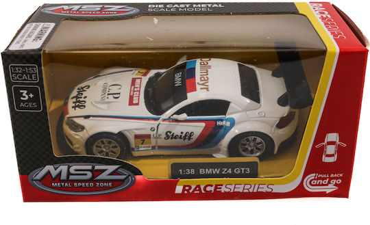 Bmw Z4 Gt3 Msz 1:38 White Toy Car