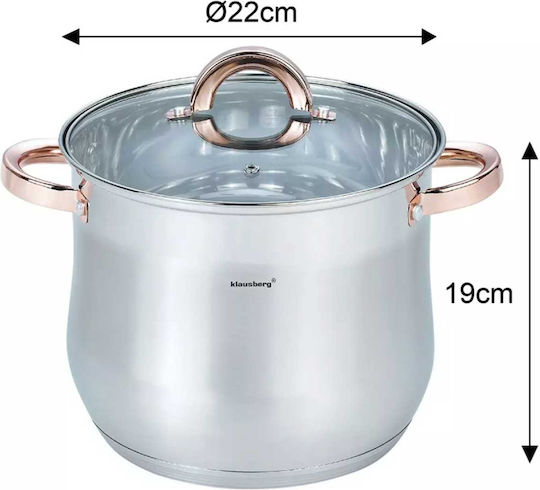 Klausberg Βαθιά Ανοξείδωτη Κατσαρόλα 7lt / 22cm