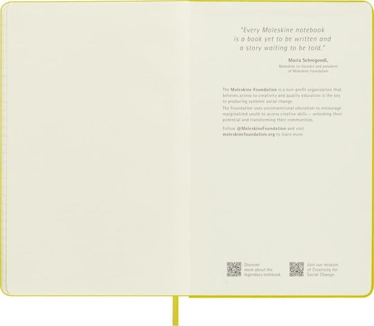 Moleskine Notebook Large 13x21 Silk Notebook 240 Sheets Ruled with Elastic Yellow