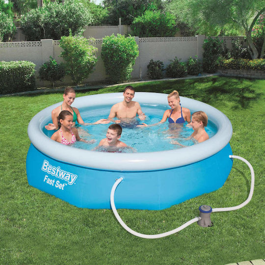 Bestway Round PVC Swimming Pool 3,638lt Inflatable 305x76cm Light Blue