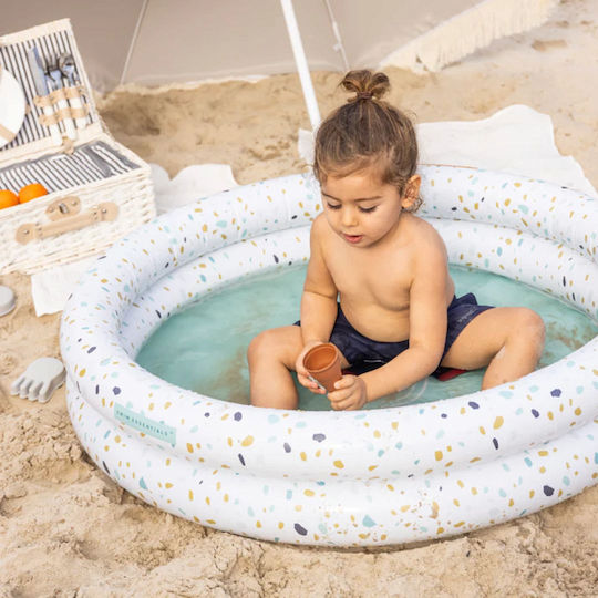 Swim Essentials Sea Animals Children's Round Swimming Pool PVC 75lt Inflatable 120x25cm Light Blue