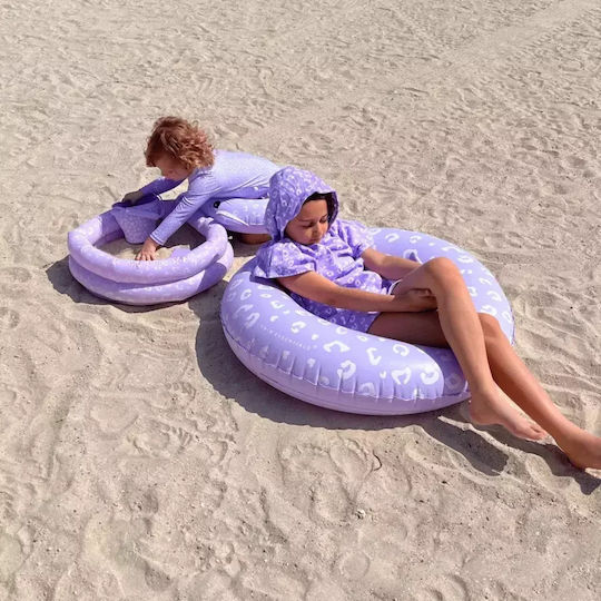 Swim Essentials Lilac Leopard Children's Round Swimming Pool PVC 15L Inflatable Lilac