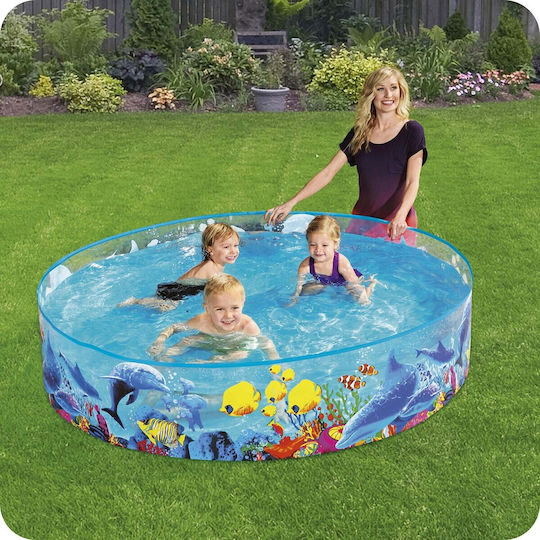 Bestway Παιδική Στρογγυλή Πισίνα PVC 946lt Φουσκωτή 183x38εκ. Διάφανη