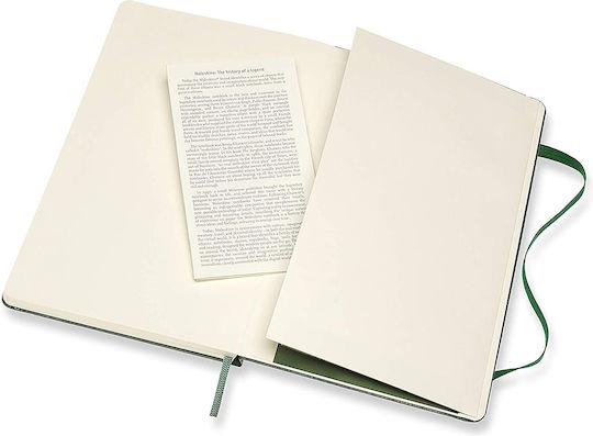 Moleskine Notebook Large 13x21 Σημειωματάριο Bullet Ριγέ με Σκληρό Εξώφυλλο και Λάστιχο Πράσινο