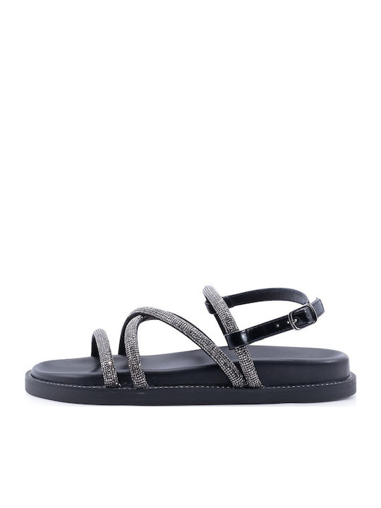 Flache Sandalen für Damen in Schwarz Farbe