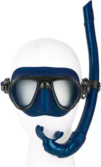 CressiSub Diving Mask with Snorkel Calibro & Corsica Blue