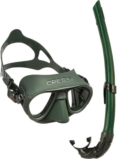 CressiSub Diving Mask with Snorkel Calibro & Corsica Green