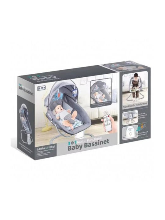 Lazarid Elektrisch Baby Relax mit Musik Gray für Kind bis 18kg