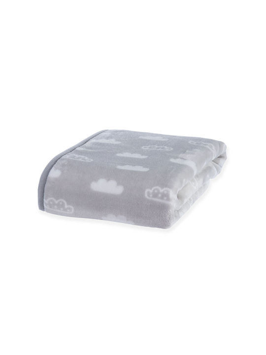 Nef-Nef Homeware Blanket Nursery Swaddling Blankets Clouds Velvet Gray 75x100cm