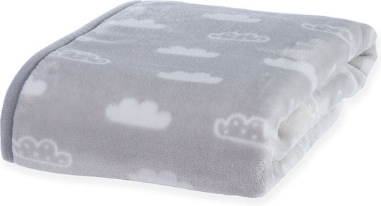 Nef-Nef Homeware Blanket Nursery Swaddling Blankets Clouds Velvet Gray 75x100cm