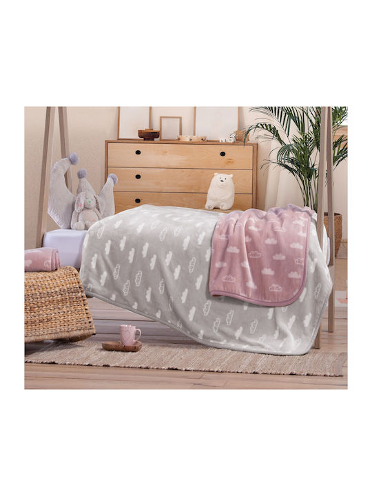 Nef-Nef Homeware Blanket Nursery Swaddling Blankets Clouds Velvet Gray 75x100cm