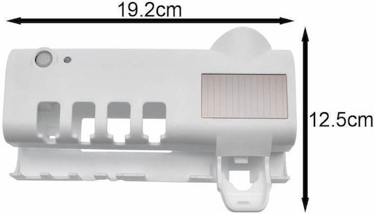 Rechargeable Toothbrush Sterilizer Stand 5 Slots UV Solar Panel White OEM
