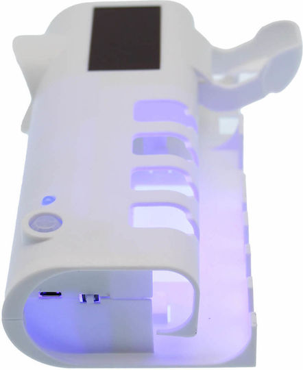 Rechargeable Toothbrush Sterilizer Stand 5 Slots UV Solar Panel White OEM