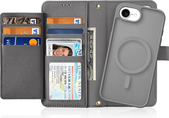 Dux Ducis Lawa Wallet Leather Silicone Gray iPhone 17e / 16e