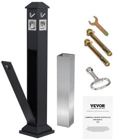 Vevor Κάδος Αποτσίγαρων 4 Ανοίγματα Μαύρος Syyhtlskzfttq80s0v0