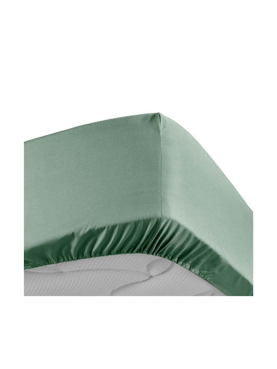 Douceur d'Intérieur Sheet Super-Double with Elastic 160x200cm. Lime Green