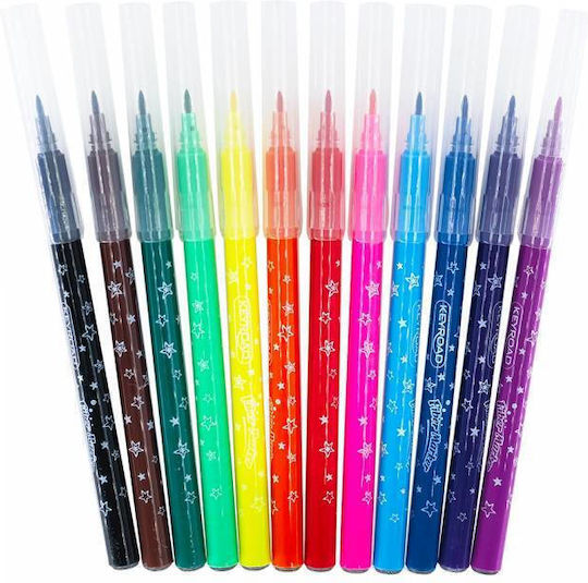 Keyroad Fiber Marker Waschbare Zeichenmarker 2mm Dünne Set 12Stück