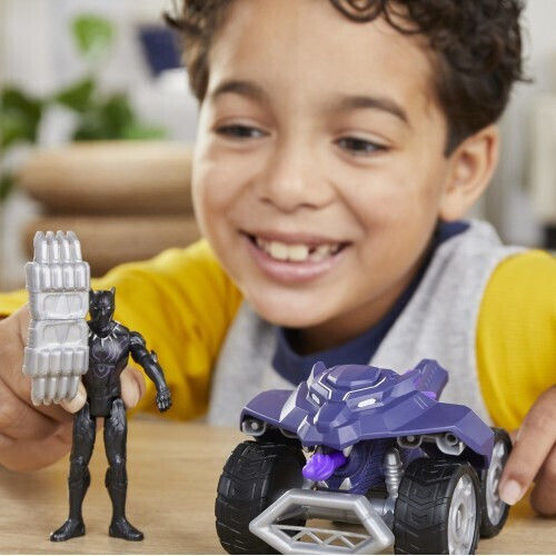 Action-Figur Avengers 4in Figure Vehicle Marvel Avengers Schwarzer Panther 10.16cm.