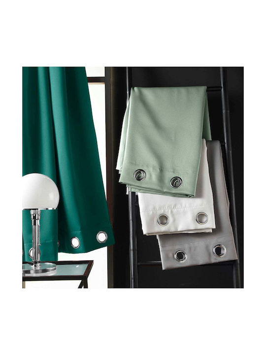 Douceur d'Intérieur Curtain Blackout Window with Grommet Occult Black 135x280cm