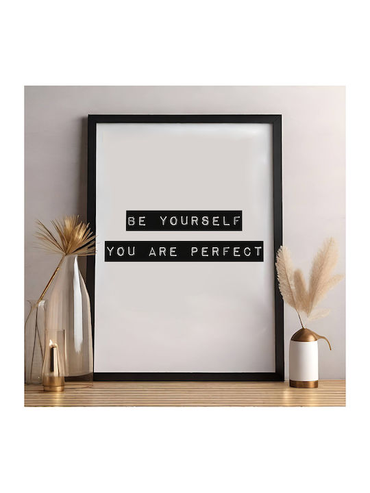 Quote Poster Be Yourself Pst25156 21cm X 30cm Λευκό Ξύλινο Κάδρο