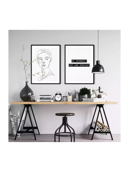 Quote Poster Be Yourself Pst25156 21cm X 30cm Λευκό Ξύλινο Κάδρο