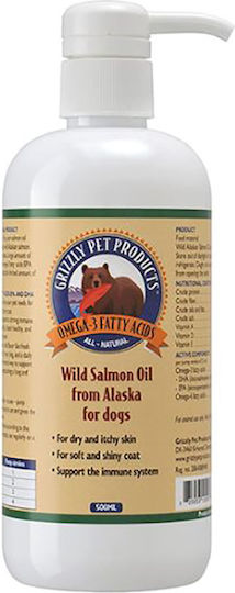 Grizzly Plus Λάδι Σολομού Σκύλου 250ml για Ενίσχυση Οργανισμού