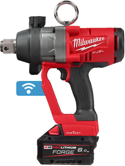 Milwaukee M18 ONEFHIWF1-802X Brushless Μπουλονόκλειδο Μπαταρίας 18V 2x8Ah με Υποδοχή 1"
