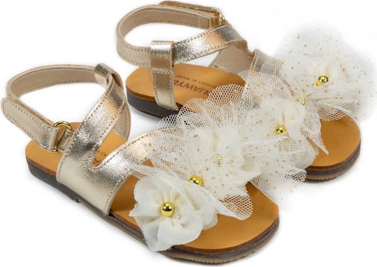 Babywalker Taufschuhe aus Leder Gold-Beige
